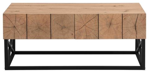 Gewnee 43.31" Luxury Coffee Table With Two Drawers, Industrial Coffee ... inside Gewnee Sidetable/Coffee Table/End Table/C, Oak